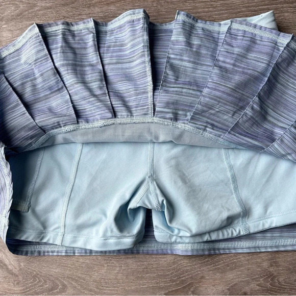 Lululemon Run Pace Setter Tall  Skirt Twisted Stripe Caspian Blue Caspian Blue - Picture 14 of 15